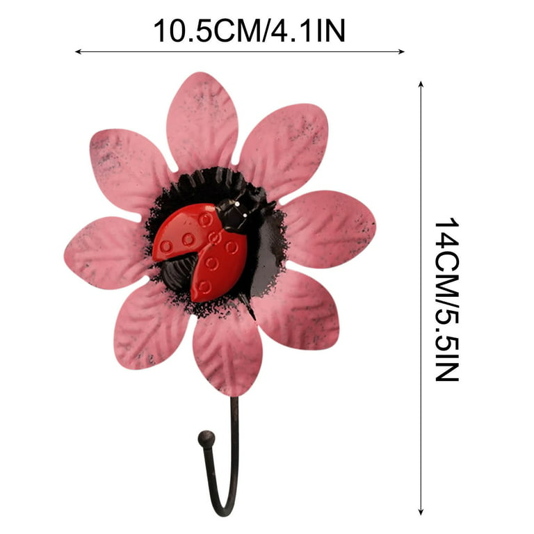 Surpdew Decorative Art Flower Wall Hooks Iron Wall Hanger for Kitchen, Coats, Child Hats, Elegant Floral Design for Stylish and Organized Home Decor