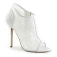 thumbnail image 2 of Fabulicious AMU56_IVLC-MS-11 Open Toe Boot with Lace Overlay, White, Size 11, 2 of 2