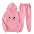thumbnail image 2 of MuZeFu Sweatsuits 2Pcs Sets Womens Womens Sweatsuits 2 Piece Set Outfits Men's And Women's Sports Tracksuits Long Sleeve Pullover Hoodies Sweatshirt Loose Coat And Sweatpants Fall Winter Suit, 2 of 7