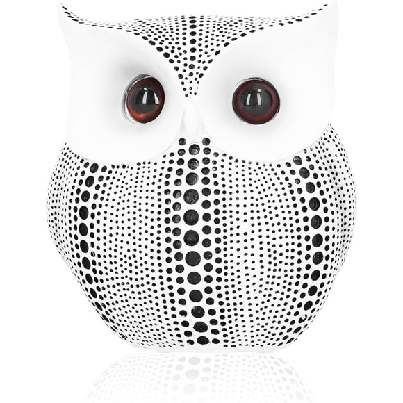 ANKROYU Style Nordique Animal Hibou, Statues pour Accents de Maison Statue Hibou Noir Figurine Petit Animal Hibou Figurines Décoration de Bureau Étagère de Bureau(A)