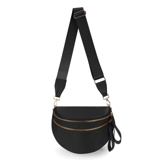 Bolso bandolera FEIBOON de nailon negro tipo riñonera