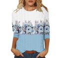 thumbnail image 2 of Bovemsi 2025 Women's Casual Short Sleeve Crew Neck T-Shirt – Basic Solid Color Summer Top, Blue, L, 2 of 5