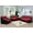 Maroon Red, variant on Cystal Genuine leather 3 Pieces Living Room Sofa Set (Black)