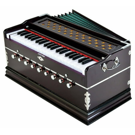 Naad Best Harmonium 9 Stopper Chudidaar Bellow 42 Key Two Reed Bass-Male 2023 Brown