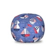 thumbnail image 1 of Nautical Storage Toy Bag Chair, Sailing Boats in the Sea Waves Ocean Yacht Crayon Ship Marine, Stuffed Animal Organizer Washable Bag, Small Size, Ceil Blue Red Indigo, by Ambesonne, 1 of 3