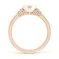 thumbnail image 2 of ANGARA Freshwater Cultured Pearl & Pave-Set Diamond Ring in 14K Rose Gold for Women | June Birthstone, Birthday, Anniversary, Jewelry Gift for Women | Pearl Ring, 2 of 8