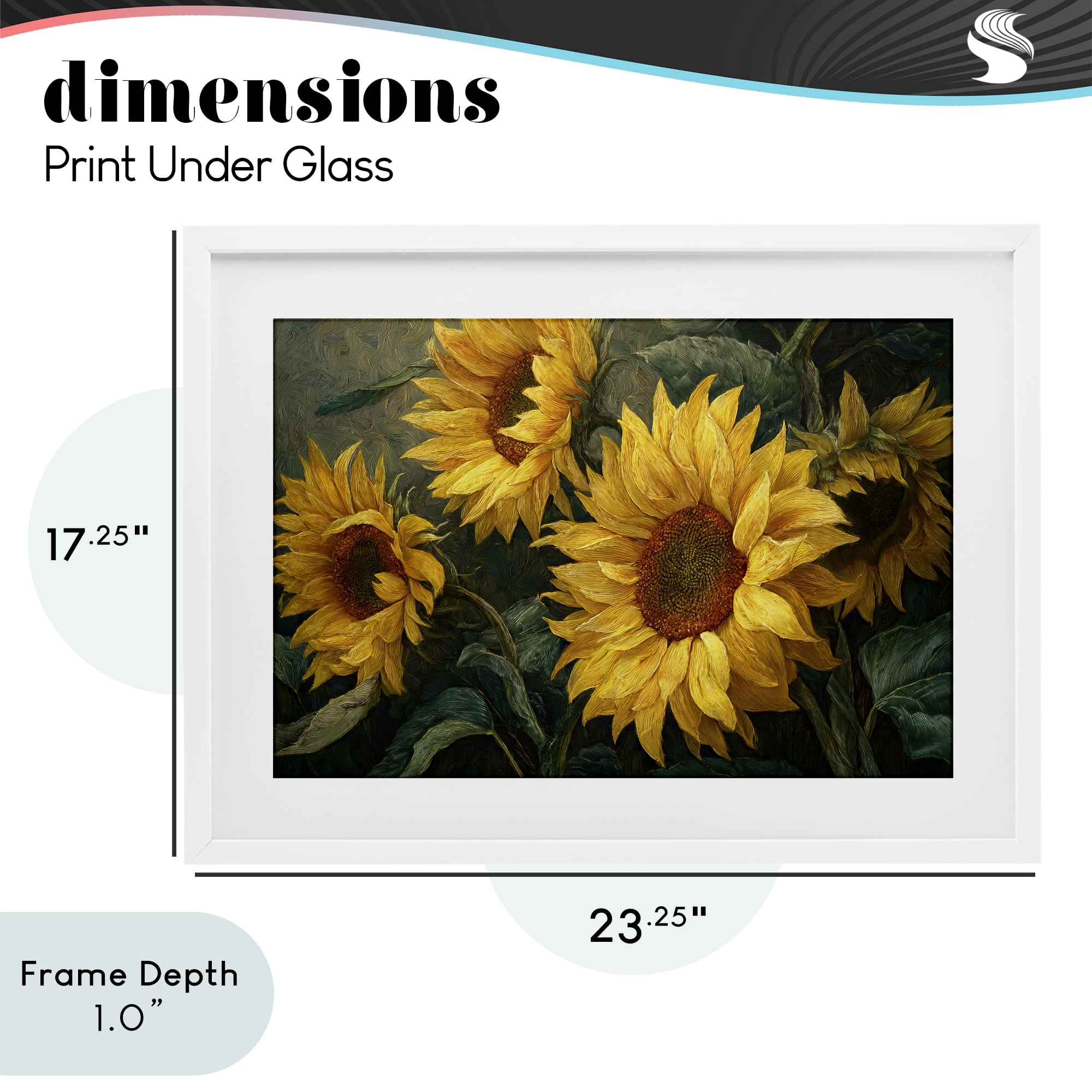 Stupell Industries Sunflowers For The Soul White Framed Print Under Glass, design by Tina LeCour