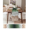 thumbnail image 3 of Sage Green Ombre Stripe Table Runner 48 Inches, Abstract Summer Beach Coastal Bed Runner Dresser Scarves Tabletop for Indoor Outdoor Parties/Ceremony/Banquet, 13" x 48", 3 of 8