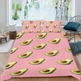 thumbnail image 2 of Aguacate Conjunto de sábanas temático, trío de piezas, cómodo y amigable con la piel, diseño único, regalo de decoración para el hogar para familiares, amigos y fans,173cm *218cm, 2 of 6