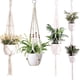 thumbnail image 1 of Colgadores de macramé para plantas, maceta colgante para interiores, cesta con cuentas de madera, soporte para maceta, cuerda de algodón, sin borlas, hogar bohemio Sincero Hogar, 1 of 5