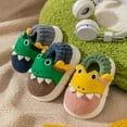 thumbnail image 5 of WZEIIOT Toddler Kids Girls Slippers Winter Warm Soft Comfy Shoes Unisex Fun Cartoon Dinosaur Design Cute Fuzzy Footwears For For Little To Medium Boys Girls Us Size:7, 5 of 6