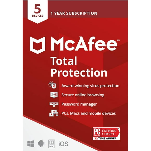 Mcafee Protection Totale (5 PC 1 An) (Livraison par Courriel Seulement - *Pas de CD*)