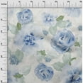 thumbnail image 2 of oneOone Organic Cotton Poplin Twill Fabric Watercolor Leaves & Peony Floral Print Fabric BTY 42 Inch Wide, 2 of 4