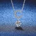 thumbnail image 3 of Leander's 925 sterling silver half-moon necklace and lab-grown diamond clavicle necklace are a high-end, romantic, and versatile clavicle necklace. A simple and stylish gift., 3 of 6