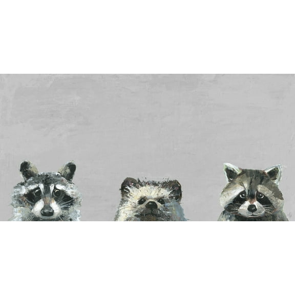 Marmont Hill Three Cuties in Gray Canvas Wall Art