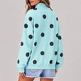 thumbnail image 5 of Women's Polka Dot Mock Neck Long Sleeve Pullover Sweatshirt Oversized Drop Shoulder Loose Fit Casual Fall Tops, S-2XL, 5 of 6
