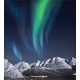 thumbnail image 3 of Sky Duvet Cover Set, Aurora Borealis Aurora over Fjords Mountain at Night Norway Solar Image Art, Decorative 3 Piece Bedding Set with 2 Pillow Shams, King Size, Green Dark Blue, by Ambesonne, 3 of 3