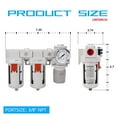 thumbnail image 3 of NANPU 3/8" NPT Air Drying System - 5 Micron Particulate Filter, 0.01 Micron Coalescing Filter, Air Pressure Regulator Combo - Semi-Auto Drain, Poly Bowl w/Metal Gauge, 3 of 8