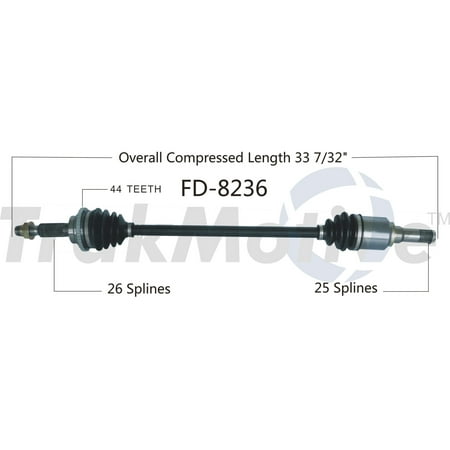 CV Axle Shaft Fits select: 2008-2012 FORD ESCAPE, 2008-2011 MERCURY MARINER