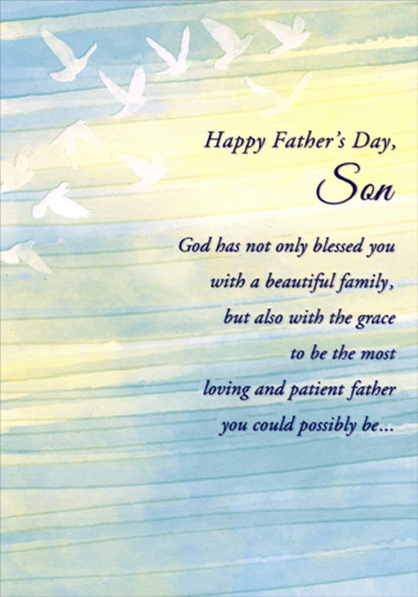 Designer Greetings White Dove Silhouettes on Blue and Yellow Religious