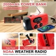 thumbnail image 2 of Emergency Hand Crank Radio, 2000mAh/7400mWh NOAA Weather Radio Battery Operated, Solar Radio Flashlight Cell Phone Charger, LED Reading Lamp, SOS Alarm for Home, Outdoor Emergencies, 2 of 6