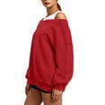 thumbnail image 6 of Tqcoqu Women's Off Shoulder Long Sleeve Sweatshirt, Oversized Drop Shoulder Loose Casual Pullover Tops for Fall, 6 of 10
