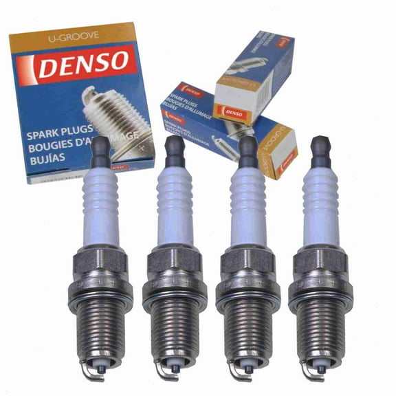 4 pc DENSO 3191 Standard U-Groove Spark Plugs for 003 159 31 03 0K23A-18-110 19302726 19307140 22401-20J05 5600 6240 5614286 5962H8 5962J1 88901014 K16PR-U MS851571 Ignition Wire Secondary