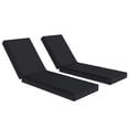 thumbnail image 5 of Clouddwell 2 Pack Black Outdoor Chaise Lounge Cushions, Waterproof High Rebound Foam Patio Recliner Pads, Detachable Zipper Covers Anti-Slip Tie Downs for Pool Garden Patio, 5 of 8