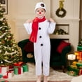 thumbnail image 4 of Wuxian Winter Outfits For Girls Boys Christmas Sets Adorable Snowman Bodysuit Solid Color Romper Jumpsuit With Scarf Hat Soft Comfy Relaxed Fit Dailywear,White,3-4 Years, 4 of 7