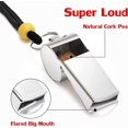 thumbnail image 3 of Silbato, Silbato deportivo de acero inoxidable con cordón, Silbato con sonido fuerte y nítido, Ideal para árbitro, entrenador, profesor, entrenamiento, supervivencia, emergencia, 3 of 5