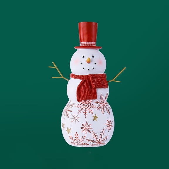 1pcs Snowman Figurine Statues, Christmas Snowman Resin Ornaments for Home Decor Accents Living Room Office Bookself Tabletop Mantle Christmas Decoration