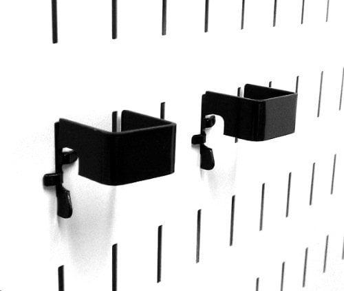 Wall Control Pegboard 1in x 1in C-Bracket Slotted Metal Pegboard Hook for Wall Control Pegboard and Slotted Tool Board - Black