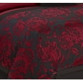 thumbnail image 5 of EvJk 8 Piece Jacquard Patchwork Floral Pattern Queen Bed in a Bag, Burgundy Bedding Set, 5 of 5