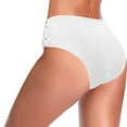 thumbnail image 4 of Conairie Womens Bikini Bottoms Full Coverage High Cut Swimsuit Lightweight Ruched Scrunch Bathing Suit Bottom White S, 4 of 7