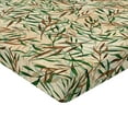 thumbnail image 4 of Ambesonne Leaves Greenery Fitted Sheet, Delicate Leaf Art, King Size, Forest Green Cinnamon, 4 of 5