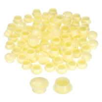 100Pack 14mm(9/16") Dia Plastic Screw Hole Plugs Cover for Furniture, Yellow