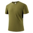thumbnail image 2 of lcziwo Lightening Sales Mens Running T-Shirt Quick Dry Crewneck Athletic Tee Shirt Moisture Wicking Short Sleeve Hiking Fishing Shirts Stretchy Workout Gym Tops Army Green XL, 2 of 4