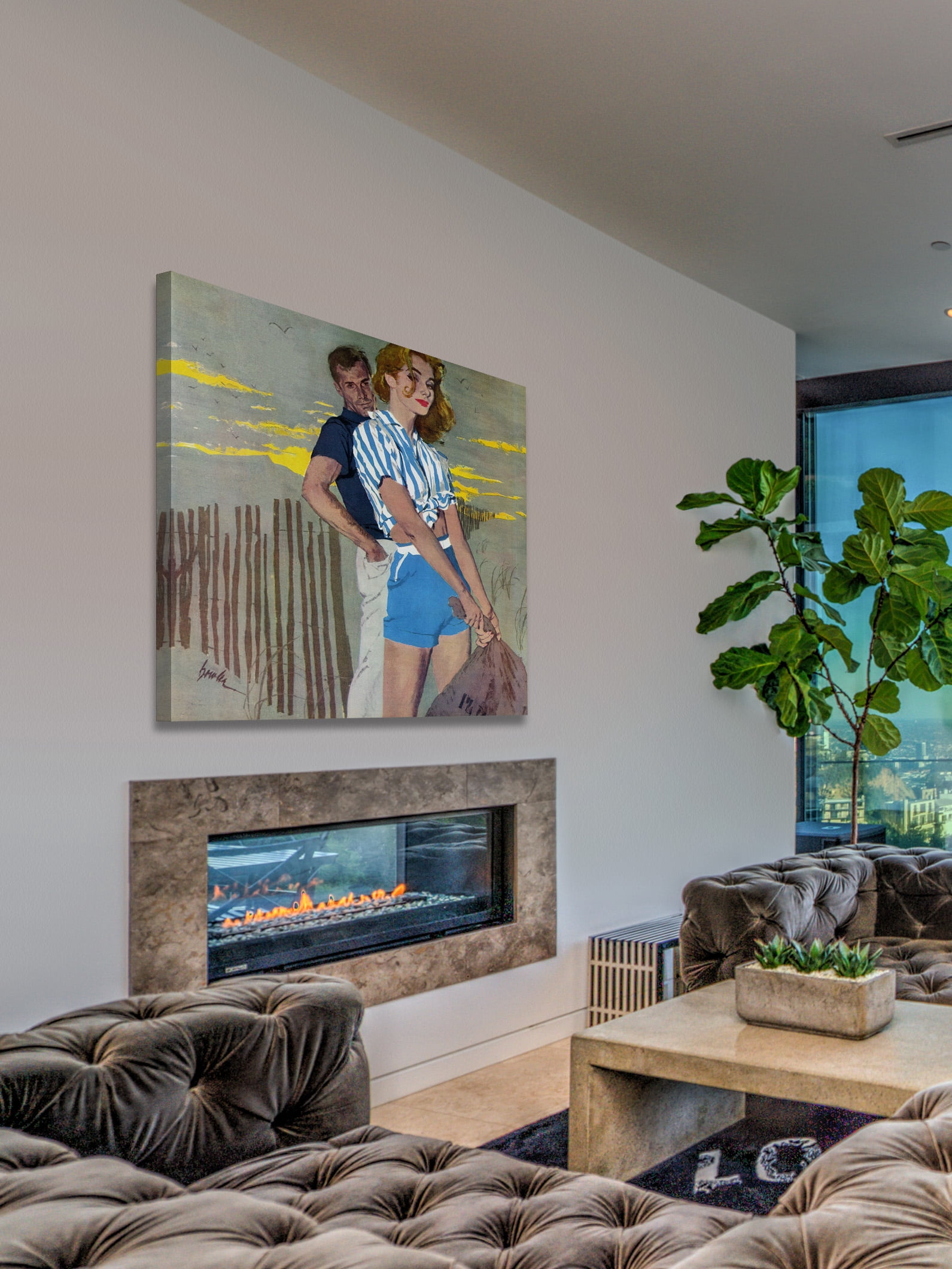 "Beach Pose" Painting Print on Wrapped Canvas