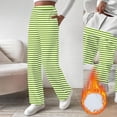 thumbnail image 2 of Fleece Lined Wide Leg Pants for Women High Waist Winter Warm Loose Fit Lounge Pants with Pockets Casual Solid Color Leggings Trousers Cozy Christmas Gifts for Women | CSEONE,Green L, 2 of 9