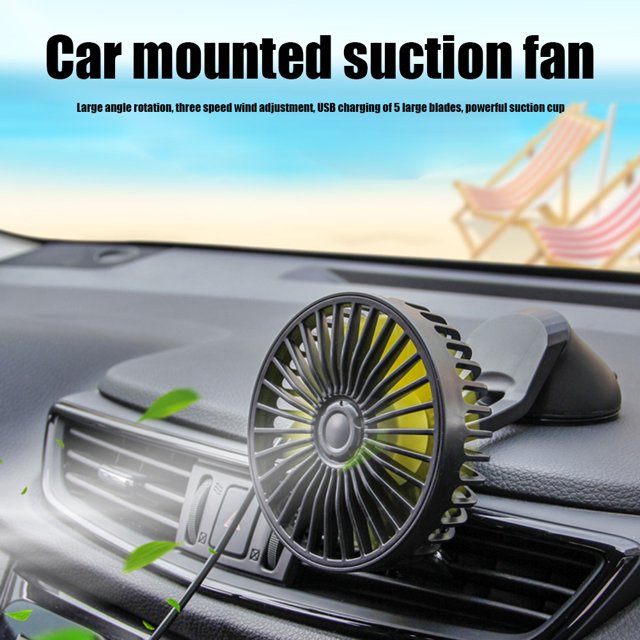 Ventilador De Coche F402 USB Car Fan Parabrisas Ventilador de escritorio con ventosa para la oficina en el hogar del vehículo