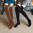 thumbnail image 5 of YooGuoGuo 4 Pairs Thigh High Socks for Women Knit Long Over the Knee Socks Knee High Socks Gifts, 5 of 6