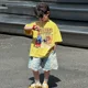 thumbnail image 2 of Camiseta estampada para niños, algodón, cuello redondo, manga corta, corte holgado, Top informal de verano para niños y niñas en la infancia media, 2 of 5