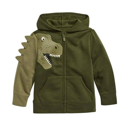 

JDEFEG Boys Mint Sweatshirt Hoodies Up Boys Sweatshirt Toddler Hooded Kids with Pocket Dinosaur Baby Sleeve Zip Long Clothes Fall Winter Tops Boys Tops Kids Pullover Sweater Cotton Blend Green 100