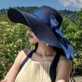 thumbnail image 5 of Iyufng Women's Straw Hat Outdoor Summer Wide Brim Sun Hat Bow Accessory Beach Breathable Hat, 5 of 8