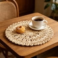 thumbnail image 4 of RYDCOT Round Corn Husk Placemats, Boho Woven Rattan Table Mats, Farmhouse Wicker Spring Plate Chargers for Wedding, Party, Christmas, Events (1 Pcs), 4 of 6
