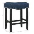 thumbnail image 4 of 24" Upholstered Saddle Seat Counter Stool in Navy Blue, 4 of 7