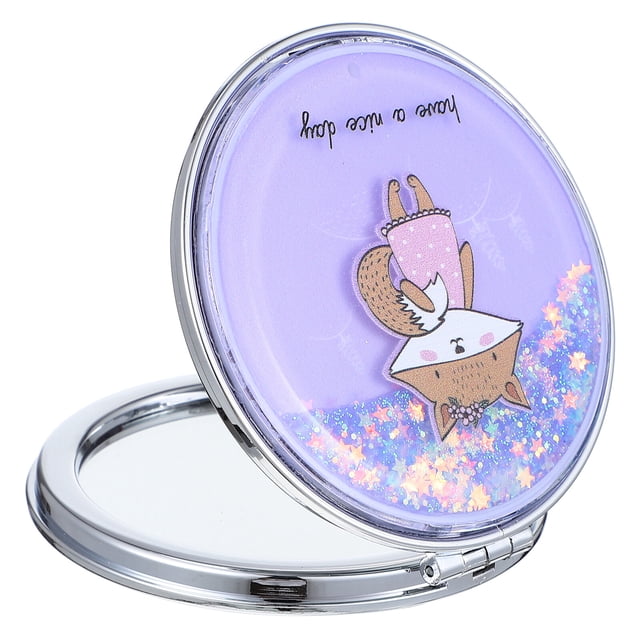 Shisuyan Small Makeup Mirror Foldable Mirror Double-sided Makeup Mirror Round Small Mirror for Women