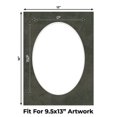 thumbnail image 2 of Earthen Gray Picture Frame Mat for 12x16 Frames - Oval Opening for 9.5x13 Photos - 10 Mats, 2 of 7