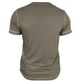 thumbnail image 6 of Fashion YLSDY Mens Henley Shirts Color Block Trendy Collarless Tops Casual Stretch Summer Lightweigh Waffle Short Sleeve T-Shirt with Pocket Army Green L, 6 of 7