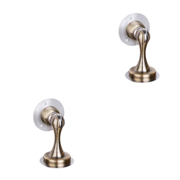 Scienceny Tope de puerta de acero, soporte antioxidante resistente al agua, herrajes para muebles montados en la pared, inodoro, bronce verde Bronce Verde 2piezas